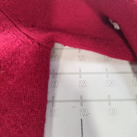 Vintage Charter Club Cardigan Sweater Womens L Red Cottage Snowflake Lambswool - Picture 6 of 7